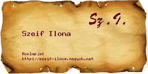 Szeif Ilona névjegykártya