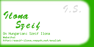 ilona szeif business card